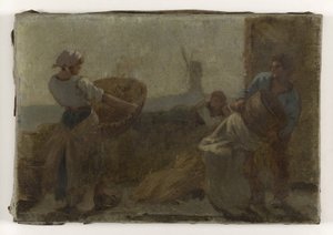 Geschichte des Weizens: Le Criblage: Skizze für die Schule in der Rue Dombasle von Paul Albert Baudouin