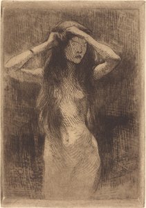 Nacktes Mädchen, das ihr Haar kämmt, 1887