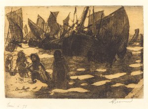 Kleine Fischerboote von Berck Petites Pêcheuses de Berck, 1897 von Paul Albert Besnard
