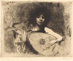 Die Lautenspielerin von Paul Albert Besnard