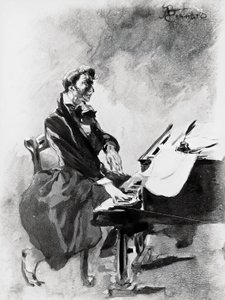 Der Komponist und Pianist Frederic Chopin spielt Klavier von Paul Albert Besnard