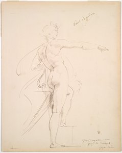 Studie von Apollo für Marsyas (recto) von Paul Baudry