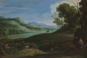 Landschaft mit Jägern