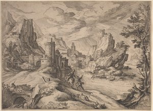 Flusslandschaft mit Reisenden von Paul Bril