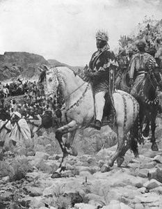 Menelik II. (1844-1913) in der Schlacht von Adowa, 1897