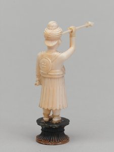 Schwarzer Bauer, Schachfigur, Indien, um 1820