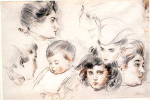 Kopfstudien von Paul Cesar Helleu