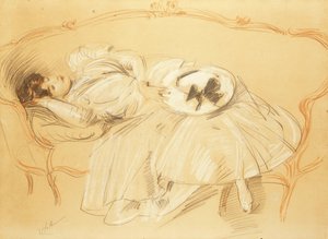 Junge Frau auf dem Sofa