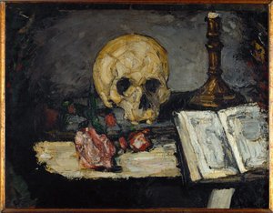 Schädel und Kerzenhalter von Paul Cezanne