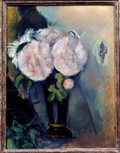 Blumen in einer blauen Vase. Gemälde von Paul Cézanne (1839-1906) 19. Jahrhundert. Paris, Musée de l