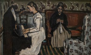 Mädchen am Klavier (Die Ouvertüre zu "Tannhäuser") von Paul Cézanne