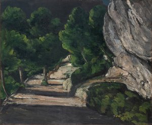 Landschaft, Straße mit Bäumen in den Rocky Mountains, ca. 1870-71 von Paul Cézanne