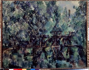 Brücke über dem Teich von Paul Cézanne