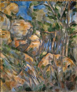 Felsen bei den Grotten über Chateau-Noir von Paul Cezanne