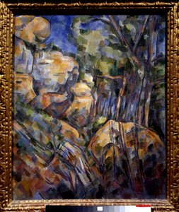 Felsen bei den Höhlen über dem Schwarzen Schloss von Paul Cézanne