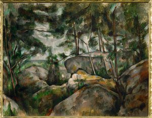 Felsen im Wald von Paul Cezanne