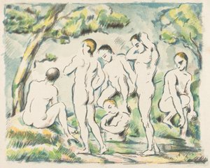 Die Badenden (kleine Platte) von Paul Cézanne