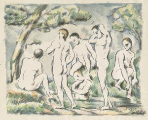 Die Badenden (kleine Tafel) von Paul Cézanne