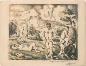 Die großen Badenden (Les Baigneurs) von Paul Cézanne