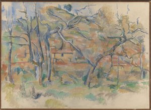 Bäume und Häuser, Provence von Paul Cézanne