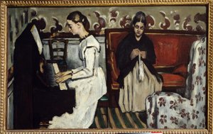 Junges Mädchen am Klavier, Gemälde von Paul Cézanne (1839-1906)