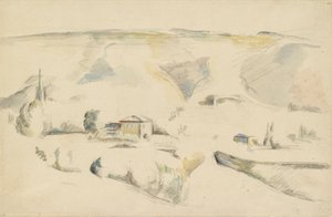 Blick über ein Tal, spätes 19. Jahrhundert von Paul Cézanne