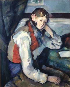 Der Junge im roten Weste von Paul Cézanne