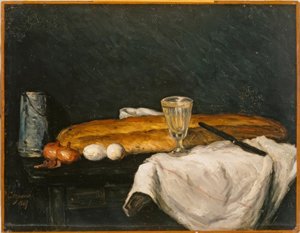 Stillleben: Brot und Eier von Paul Cézanne