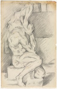 Skizze einer anatomischen Skulptur recto Skizze von Madame Cézanne verso, 1881-1884 von Paul Cézanne