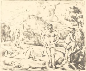 Die Badenden, große Platte, 1896-1897