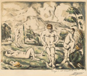Die Badenden, große Platte, 1896-1897