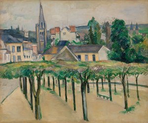 Die Kirche Saint-Aspais von der Place de la Préfecture in Melun aus gesehen von Paul Cézanne