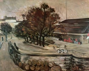 Die Halle aux Vins, gesehen von der rue de Jussieu, 1872 von Paul Cézanne