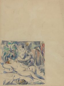 Aufwachen [Rückseite], ca. 1880 von Paul Cézanne