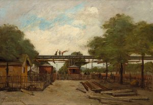 Bau einer Hochbahn: Brücke über den Cours de Vincennes, 1888 von Paul Desire Trouillebert