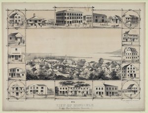 Nr. 4. Ansicht von Honolulu. Von der katholischen Kirche. von Paul Emmert