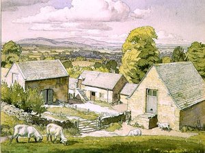 Ein Bauernhof in den Cotswolds, 1928 von Paul Fripp
