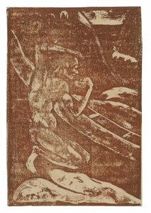 Ein Fischer trinkt neben seinem Kanu von Paul Gauguin
