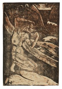 Ein Fischer trinkt neben seinem Kanu von Paul Gauguin