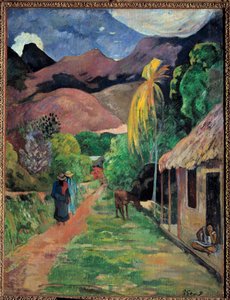 Eine Straße in Tahiti von Paul Gauguin