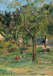 Ein Obstgarten unter der Kirche von Bihorel, 1884 von Paul Gauguin