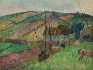 Häuser an den Hängen des Mont Sainte-Marguerite, 1888 von Paul Gauguin