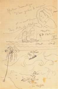 Zeichnung aus einem Album von Zeichnungen für den jungen Jacques Bousquet, Pont-Aven oder Le Pouldu, 1889-90