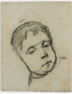 Emil Gauguin als Kind, Kopf auf einem Kissen, ca. 1875-1876