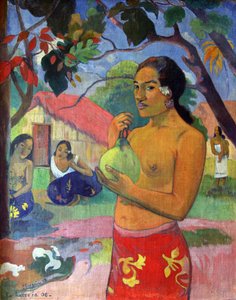 Eu haere ia oe Frau mit Frucht. Wohin gehst du? von Paul Gauguin
