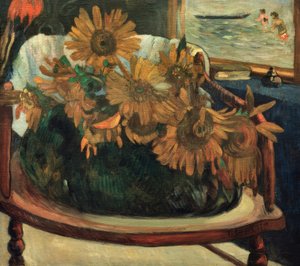 Sonnenblumen in einem Sessel I