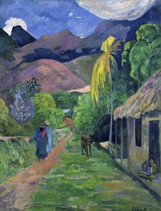 Straße in Tahiti von Paul Gauguin