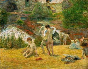 Junge Bretonen beim Baden, oder Das Bad am Mühlenbach