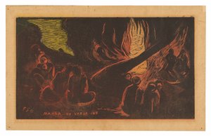 Mahna no varua ino (Der Teufel spricht), aus der Noa Noa Suite von Paul Gauguin