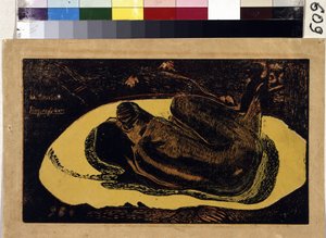Manao Tupapau (Der Geist der Toten wacht). Gravur von Paul Gauguin (1848-1903)